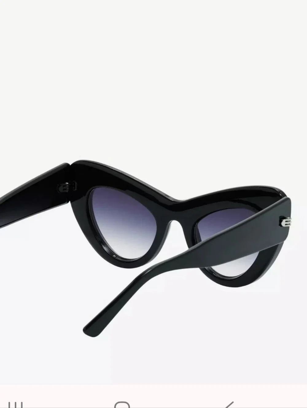 Black Oversized Papillon Cat-Eye Sunglasses